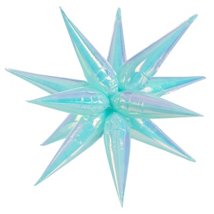 Шар 3D (26''/66 см) Звезда, Составная, Голубой, Хамелеон, 1 шт. в уп.